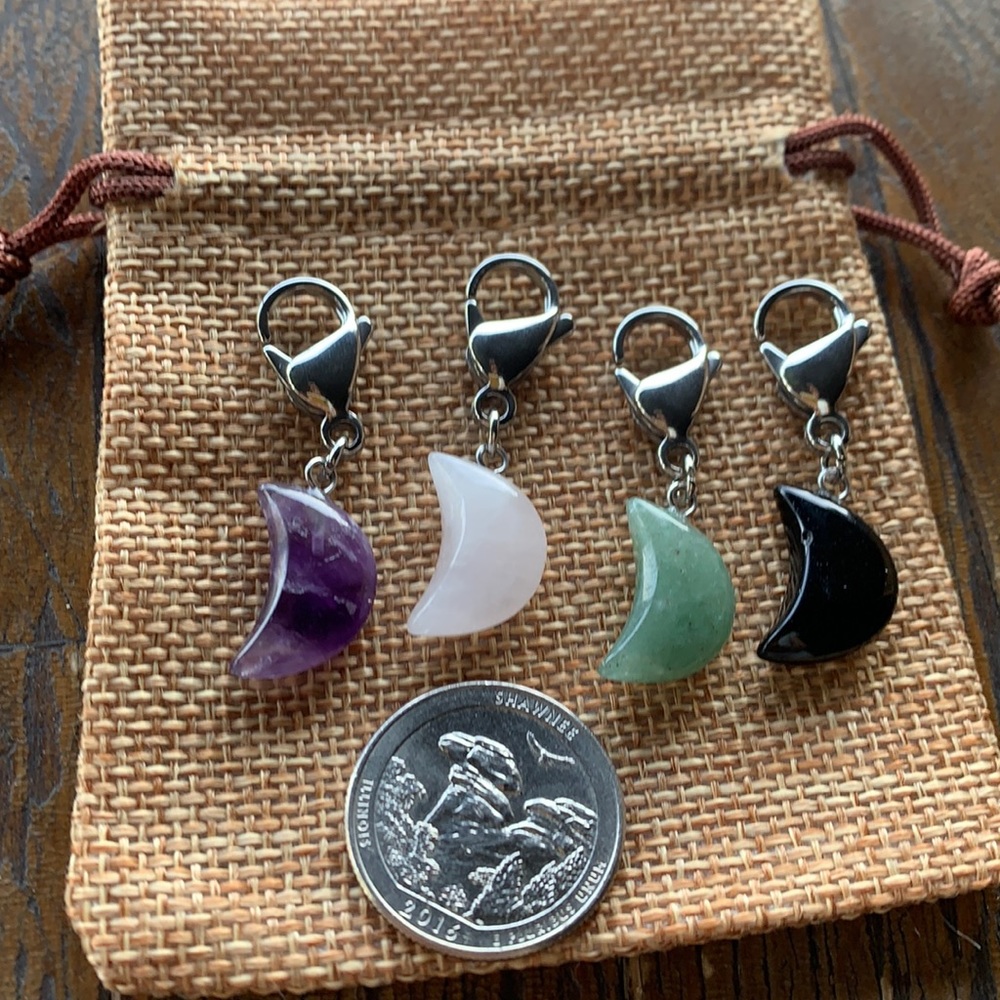 HP 🍀Crystal Pet Charms Amethyst Pet Charm Rose Quartz Pet Charm Obsidian Charm - Picture 2 of 3